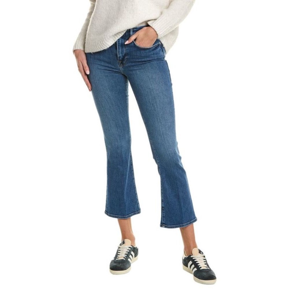 Frame Denim Samson Le Crop Mini Boot Blue Jeans